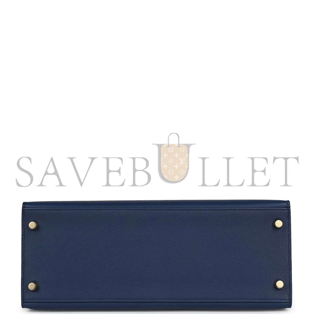 H**mes master kelly sellier 28 bleu epsom gold hardware (28*22*10cm)